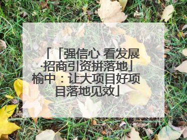 「强信心 看发展·招商引资拼落地」榆中：让大项目好项目落地见效