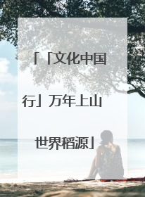 「文化中国行」万年上山 世界稻源