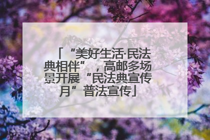“美好生活·民法典相伴”，高邮多场景开展“民法典宣传月”普法宣传
