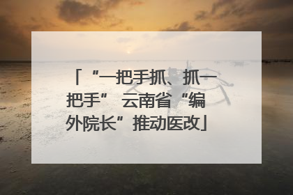 “一把手抓、抓一把手” 云南省“编外院长”推动医改