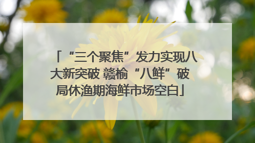 “三个聚焦”发力实现八大新突破 赣榆“八鲜”破局休渔期海鲜市场空白