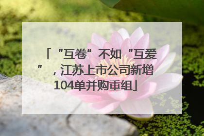 “互卷”不如“互爱”，江苏上市公司新增104单并购重组