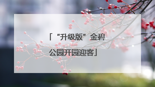 “升级版”金碧公园开园迎客