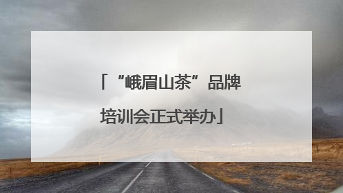 “峨眉山茶”品牌培训会正式举办