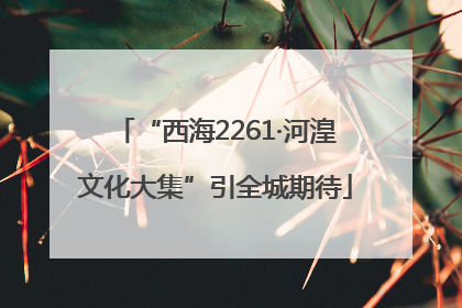 “西海2261·河湟文化大集”引全城期待