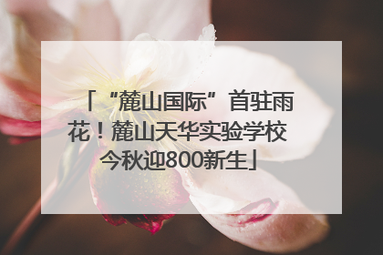 “麓山国际”首驻雨花！麓山天华实验学校今秋迎800新生