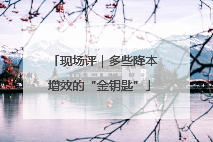 现场评｜多些降本增效的“金钥匙”