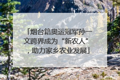 烟台籍奥运冠军孙一文跨界成为“新农人”，助力家乡农业发展