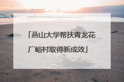燕山大学帮扶青龙花厂峪村取得新成效