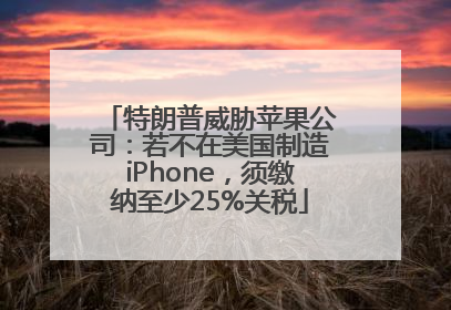 特朗普威胁苹果公司：若不在美国制造iPhone，须缴纳至少25%关税