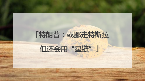 特朗普：或挪走特斯拉 但还会用“星链”