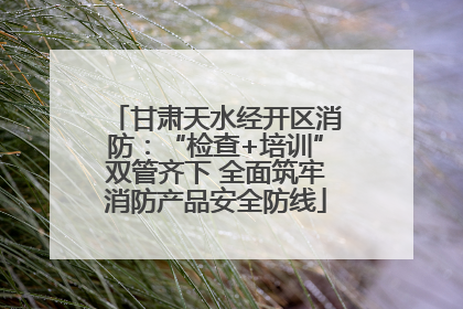 甘肃天水经开区消防：“检查+培训”双管齐下 全面筑牢消防产品安全防线