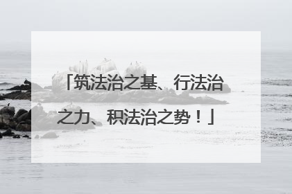 筑法治之基、行法治之力、积法治之势！