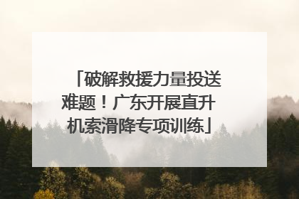 破解救援力量投送难题！广东开展直升机索滑降专项训练