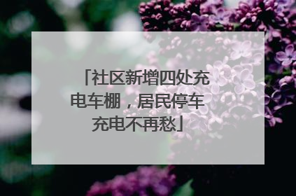 社区新增四处充电车棚，居民停车充电不再愁