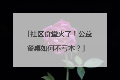 社区食堂火了！公益餐桌如何不亏本？