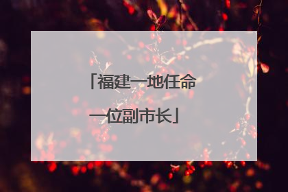 福建一地任命一位副市长