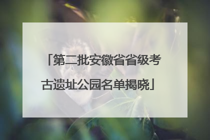 第二批安徽省省级考古遗址公园名单揭晓