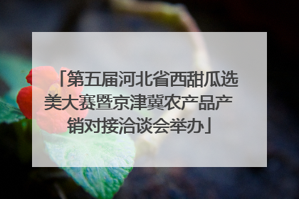 第五届河北省西甜瓜选美大赛暨京津冀农产品产销对接洽谈会举办