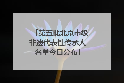 第五批北京市级非遗代表性传承人名单今日公布