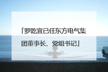 罗乾宜已任东方电气集团董事长、党组书记