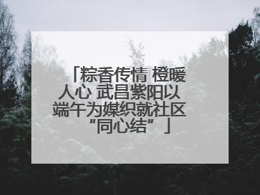 粽香传情 橙暖人心 武昌紫阳以端午为媒织就社区“同心结”