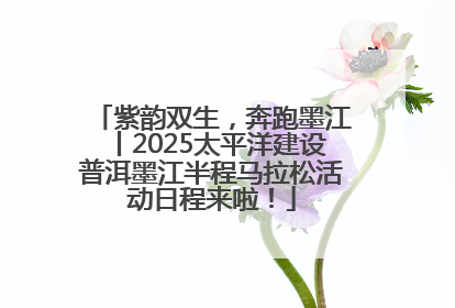 紫韵双生，奔跑墨江丨2025太平洋建设普洱墨江半程马拉松活动日程来啦！