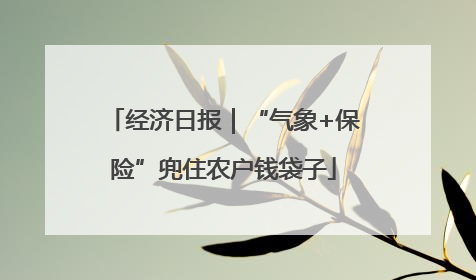 经济日报｜“气象+保险”兜住农户钱袋子