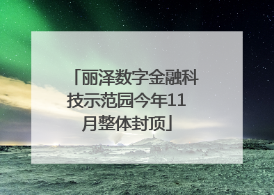 丽泽数字金融科技示范园今年11月整体封顶