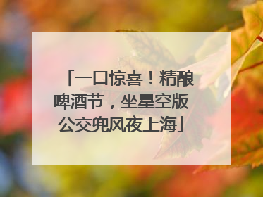 一口惊喜！精酿啤酒节，坐星空版公交兜风夜上海