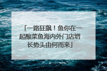 一路狂飙！鱼你在一起酸菜鱼海内外门店增长势头由何而来