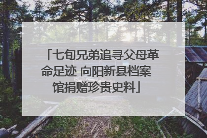 七旬兄弟追寻父母革命足迹 向阳新县档案馆捐赠珍贵史料