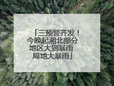 三预警齐发！今晚起湘北部分地区大到暴雨 局地大暴雨