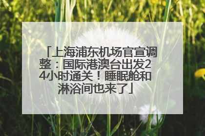 上海浦东机场官宣调整：国际港澳台出发24小时通关！睡眠舱和淋浴间也来了