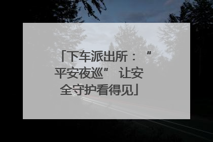 下车派出所：“平安夜巡” 让安全守护看得见