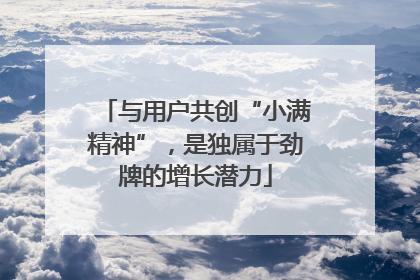 与用户共创“小满精神”，是独属于劲牌的增长潜力