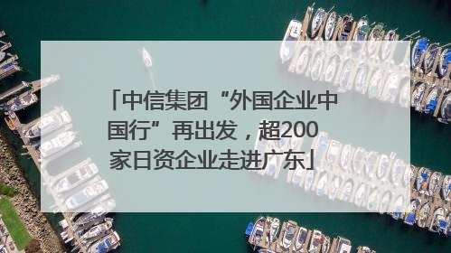 中信集团“外国企业中国行”再出发，超200家日资企业走进广东
