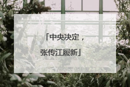 中央决定，张传江履新