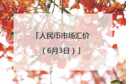 人民币市场汇价（6月3日）
