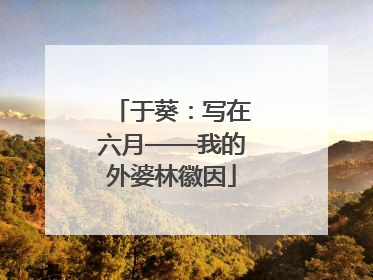 于葵：写在六月——我的外婆林徽因