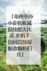 亳州举办小麦机收减损技能大比武 农机手田间竞技保粮食颗粒归仓