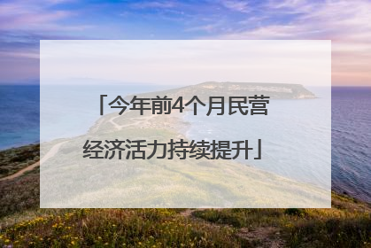 今年前4个月民营经济活力持续提升