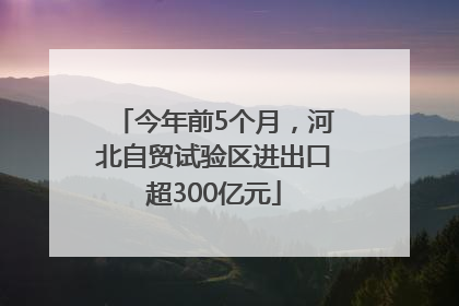 今年前5个月，河北自贸试验区进出口超300亿元
