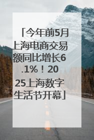 今年前5月上海电商交易额同比增长6.1%！2025上海数字生活节开幕