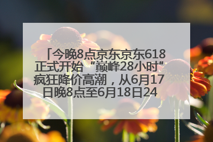 今晚8点京东京东618正式开始“巅峰28小时”疯狂降价高潮，从6月17日晚8点至6月18日24点内最便宜优惠