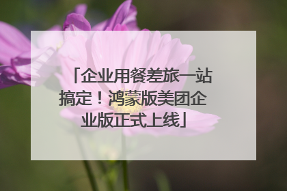企业用餐差旅一站搞定！鸿蒙版美团企业版正式上线