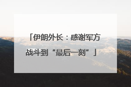 伊朗外长：感谢军方战斗到“最后一刻”