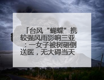 台风“蝴蝶”携较强风雨影响三亚：一女子被树砸倒送医，无大碍当天回家 当地已紧急清障
