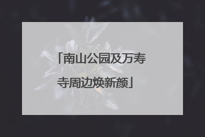 南山公园及万寿寺周边焕新颜