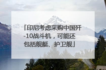 印尼考虑采购中国歼-10战斗机，可能还包括舰艇、护卫舰